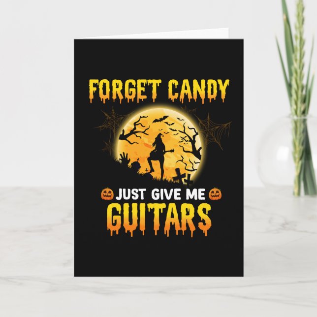 Carte Joue de la guitare sorcière oublie bonbons donne-m (Devant)