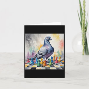 Carte Jouer Aux Échecs Avec Un Sticker Pigeon