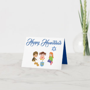 Carte JOUER DREIDEL HAPPY HANOUKKA Greeting Card