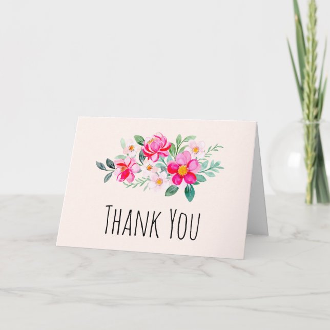 Carte Jouer Joli Merci de bouquet rose (Devant)