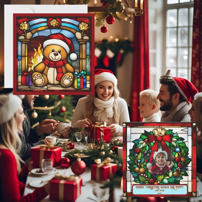 Carte Jouet de Noël Ours Faux Verre Tiré Personnalisable (Créateur téléchargé)