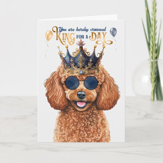 Carte Jouet Poodle Chien King pour une journée drôle Ann (Devant)