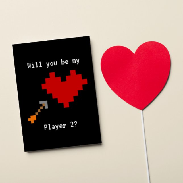 Carte Joueur à 8 bits de coeur et de flèche Deux Valenti (Créateur téléchargé)