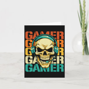 Carte Joueur - Amateur de jeux vidéo rétro crâne Console