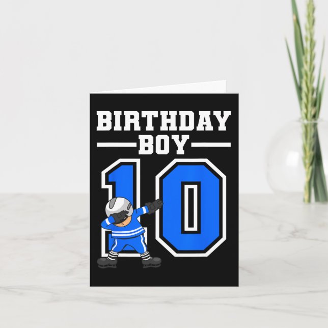 Carte Joueur de 10 ans de hockey sur glace garçon 10e an (Devant)