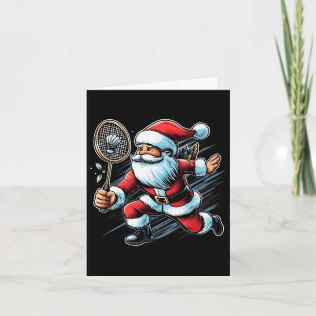 Carte Joueur de badminton du Père Noël Cool Sports Hobbi (Devant)