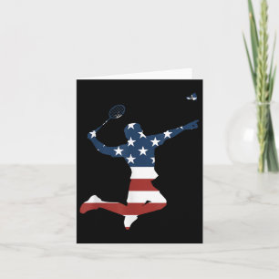 Carte Joueur de Badminton Vêtements Drapeau Américain Ba