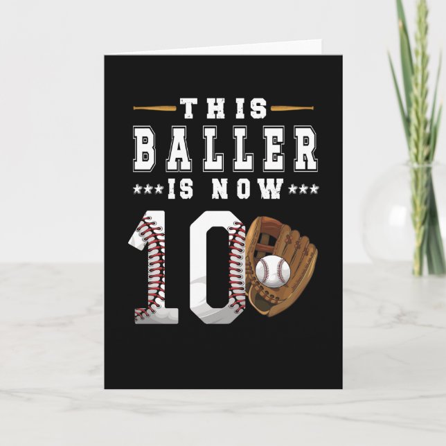 Carte Joueur de baseball 10e anniversaire 10 ans Garçon (Devant)