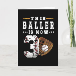 Carte Joueur de baseball 3e anniversaire Cadeau Joueur d