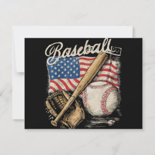 Carte Joueur de baseball américain Drapeau Bat Fan Catch