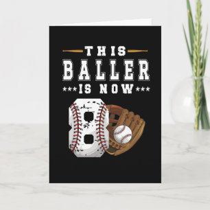 Carte Joueur de baseball cadeau 8e anniversaire Garçon 8