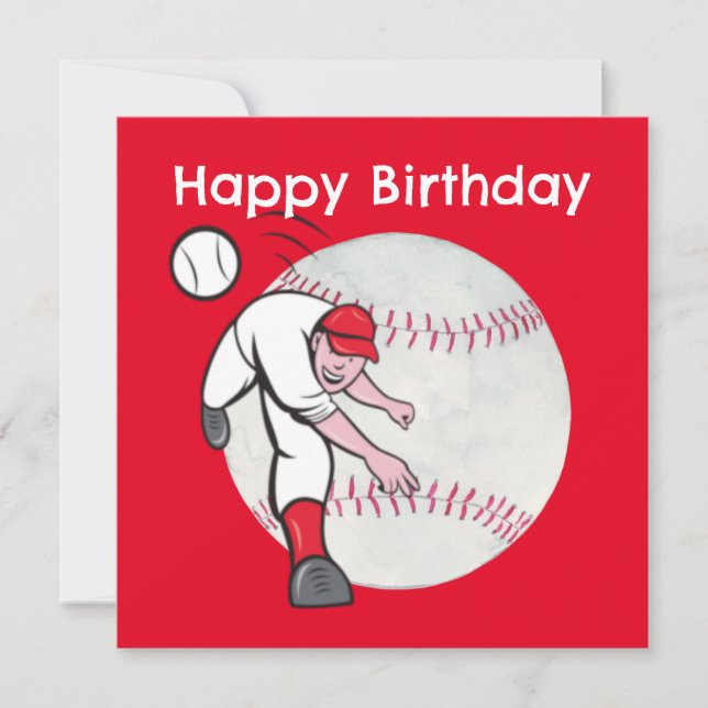 Carte Joueur de baseball heureux d'anniversaire (Devant)