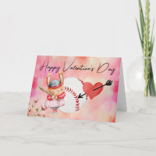 Carte Joueur de baseball le jour de la Saint-Valentin aq