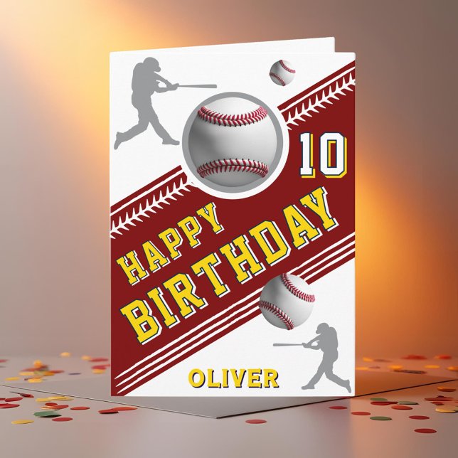 Carte Joueur De Baseball Moderne À Thème Anniversaire (Créateur téléchargé)