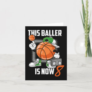 Carte Joueur de basket-ball 8 Ans Amusant 8 Ans Enfant