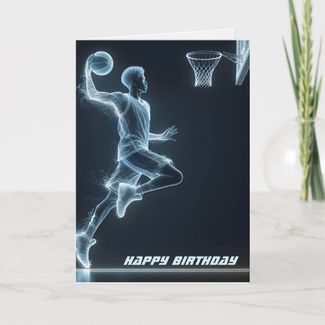 Carte Joueur de basket-ball de néon (Devant)