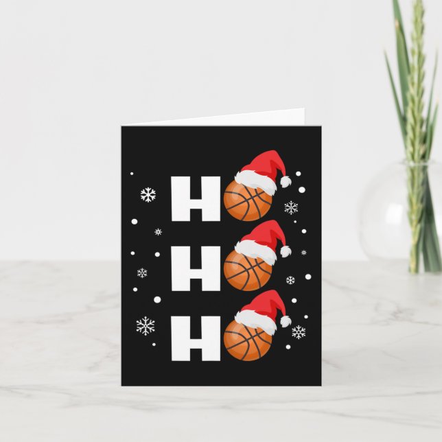 Carte Joueur de basket-ball de Noël amusant Ho Ho Ho Spo (Devant)