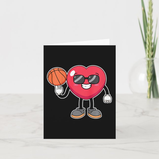 Carte Joueur de basket-ball Enfants Coeur Valentines Jou (Devant)