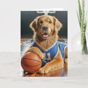 Carte Joueur de basket-ball Golden Retriever Anniversair