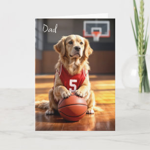 Carte Joueur de basket-ball Golden Retriever pour papa