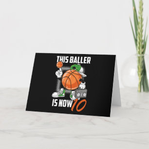 Carte Joueur de basketball 10e anniversaire Funny 10 ans