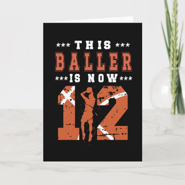 Carte Joueur de basketball 12e anniversaire Garçon 12 an (Devant)