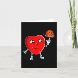 Carte Joueur de basketball de coeur Valentines Jour Mign