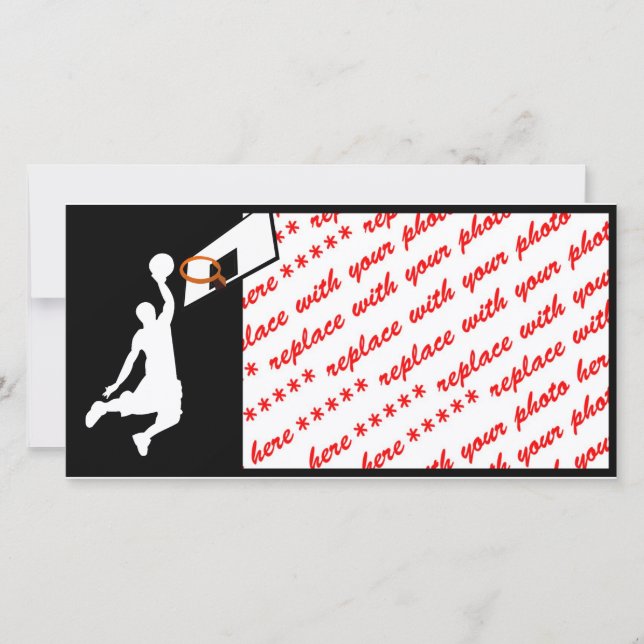 Carte Joueur de basketball Slam Dunk - Silhouette blanch (Devant)