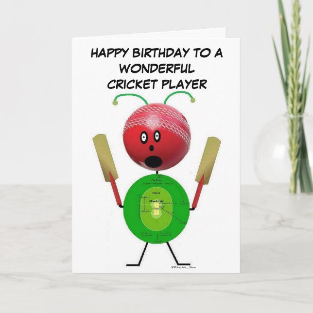 Carte Joueur de cricket Anniversaire (Devant)