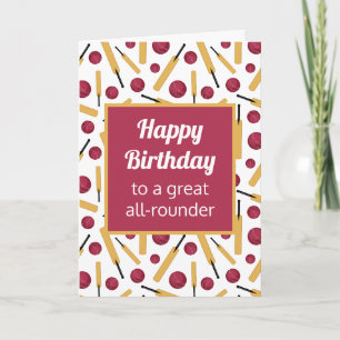 Carte Joueur de cricket d'anniversaire Personnalisé