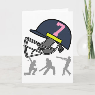 Carte Joueur de cricket drôle de 7e anniversaire garçons