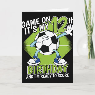 Carte Joueur de football de 12 ans garçon 12e anniversai