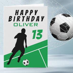 Carte Joueur de football Football Ball Green Garçon Anni