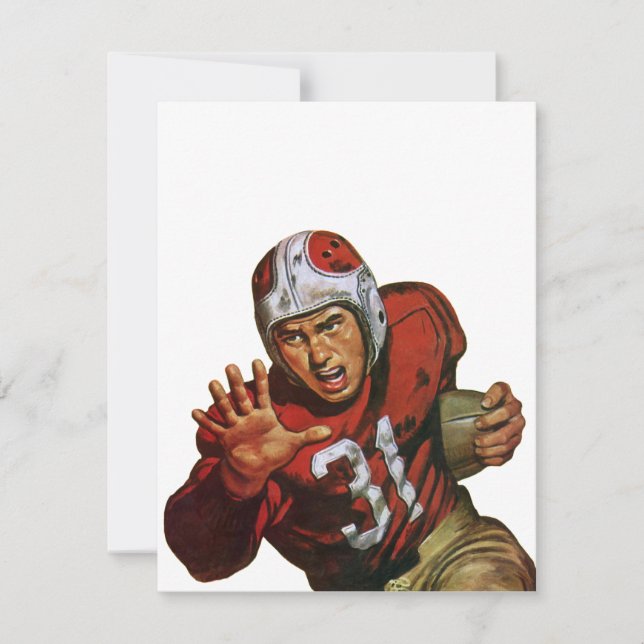 Carte Joueur de football sportif vintage tournant en arr (Devant)