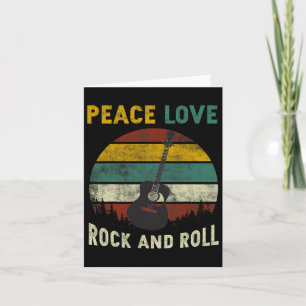 Carte Joueur de guitare Peace Love Rock &amp; Roll Guita
