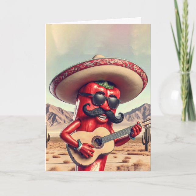 Carte Joueur de guitare Red Chili Pepper (Devant)