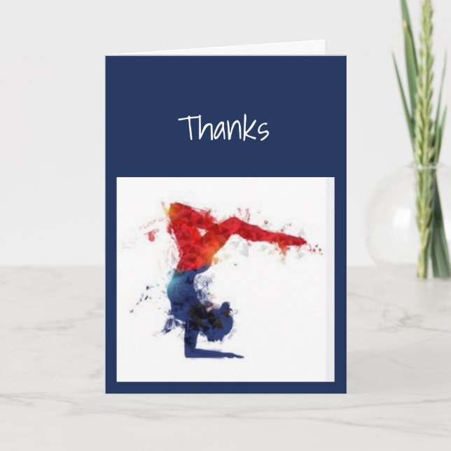 Carte Joueur de Gymnastique Appréciation Merci (Devant)
