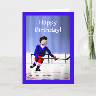 Carte Joueur de hockey Heures supplémentaires Anniversai