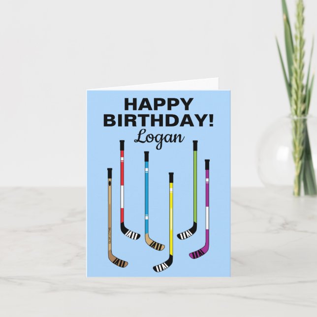 Carte Joueur de hockey personnalisé Bâtons de hockey d'a (Devant)