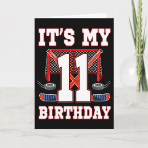 Carte Joueur de hockey sur glace pour son 11e anniversai