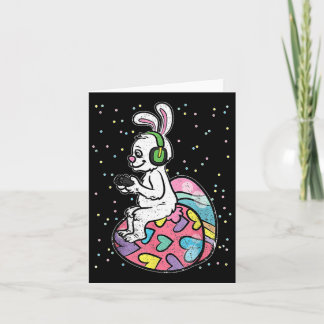 Carte Joueur de jeu vidéo lapin de Pâques avec contrôle