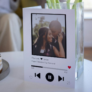 Carte Joueur de musique personnalisé Valentines Photo