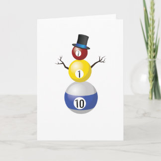 Carte Joueur de piscine de billards de bonhomme de neige