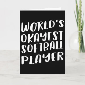 Carte Joueur de softball le plus moyen du monde Drôle de