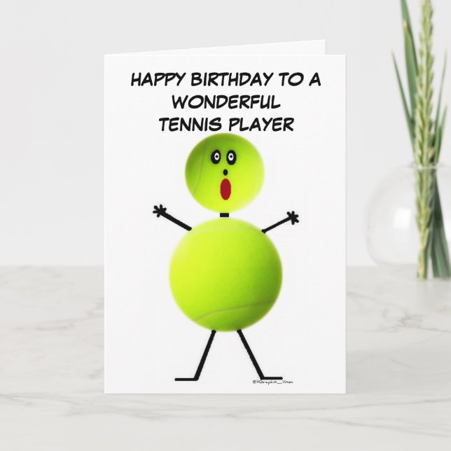 Carte Joueur de tennis Anniversaire (Devant)