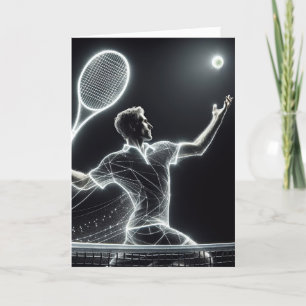 Carte Joueur de tennis Neon Birthday