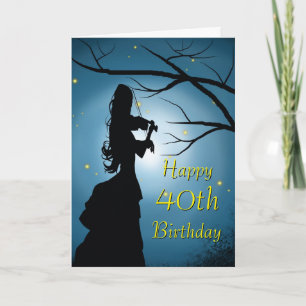 Carte Joueur de violon pour quarantième anniversaire 