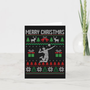 Carte Joueur de volley-ball de Noël Joueur de sport Xmas