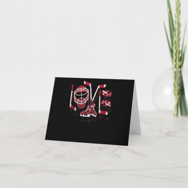 Carte Joueur gardien de glace Hockey Coeur Vêtements (Devant)