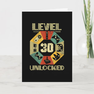 Carte Joueur vidéo Niveau 30 Débloqué Anniversaire 30 an